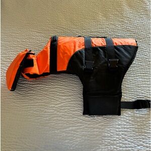Hunter orange dog life jacket